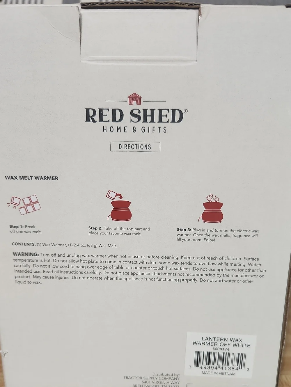 Red Shed Lantern Wax Warmer